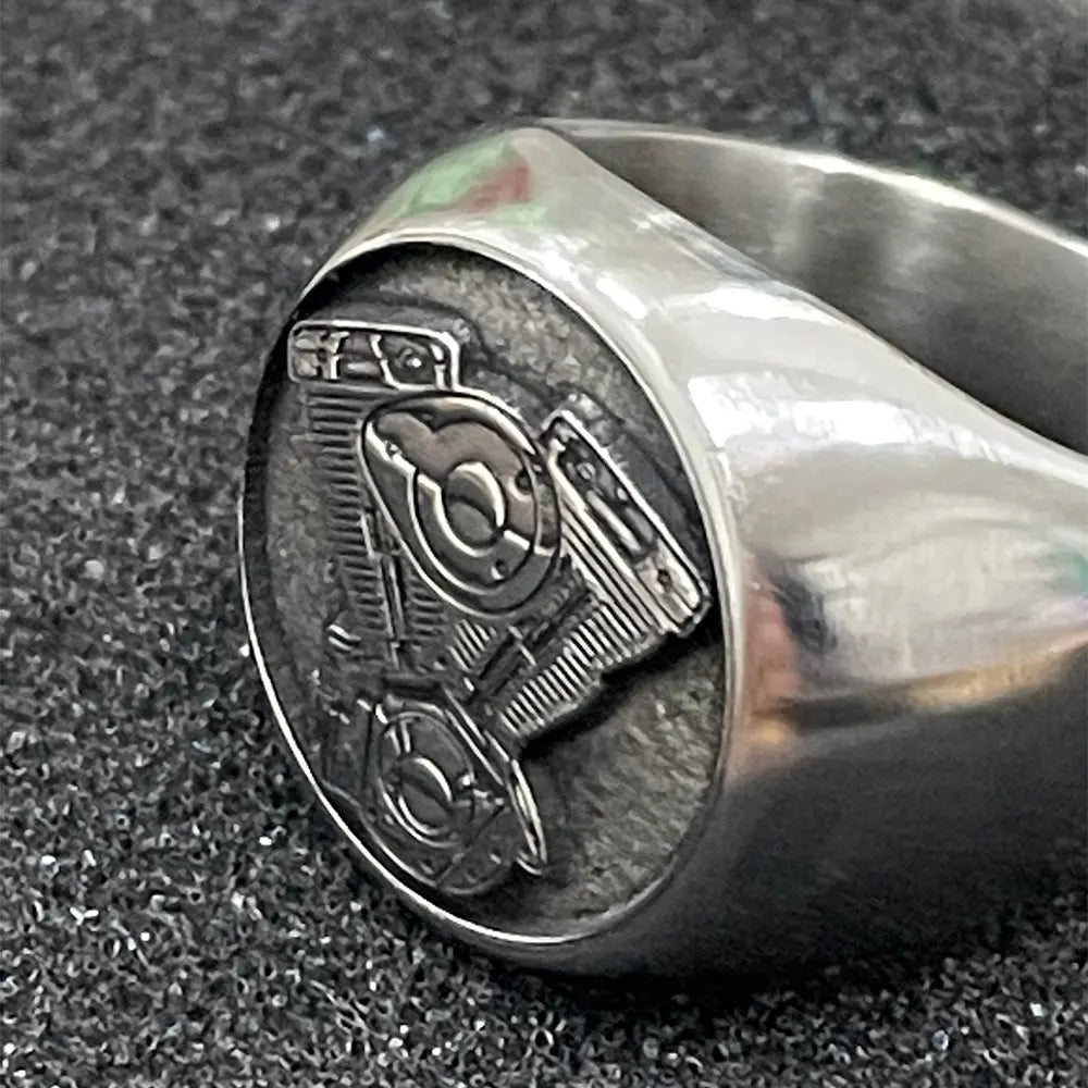 Anello in acciaio con Motore - deciccoartstudio.com