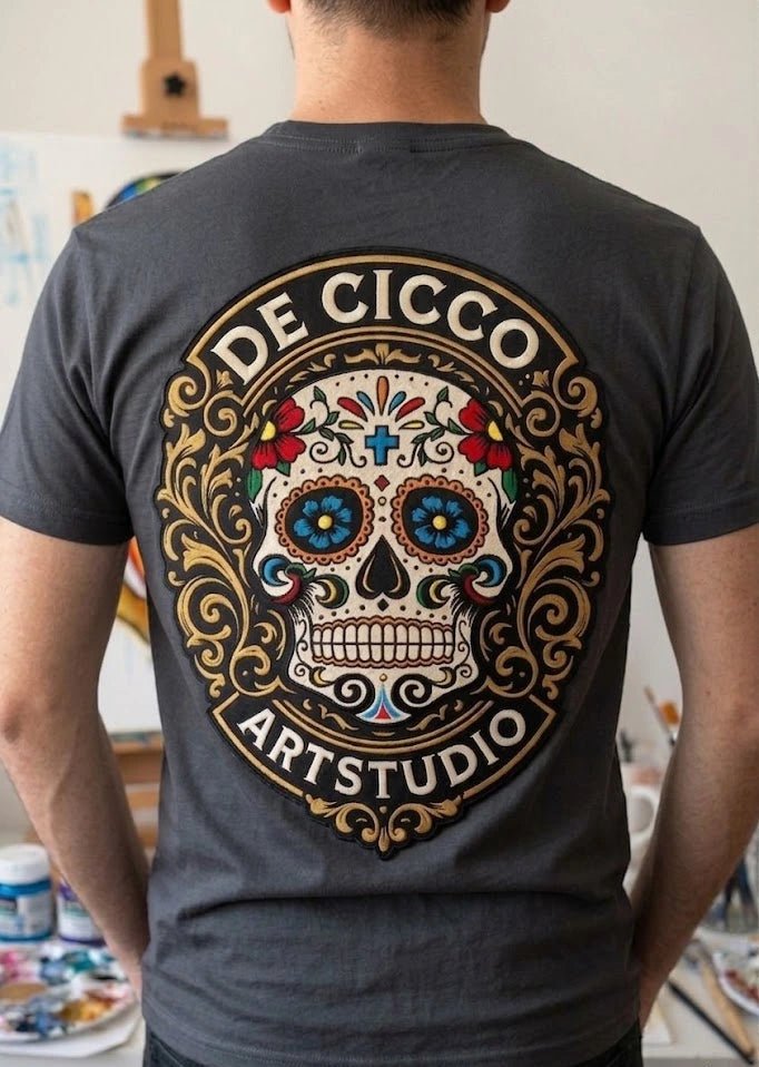 T‑Shirt Premium 220g BeC – De Cicco Artstudio Sugar Skull - deciccoartstudio.com