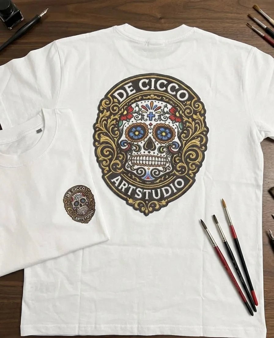 T‑Shirt Premium 220g BeC – De Cicco Artstudio Sugar Skull - deciccoartstudio.com